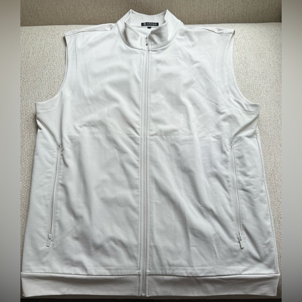 Men's White Vest by Asher Golf